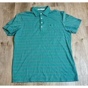 Criquet Shirt Mens XL Stripe Short Sleeve Cotton Polo Pocket